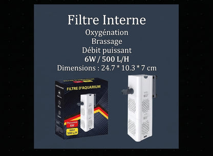 Pompe de filtration 3-en-1 pour aquarium d'eau douce (Circulation, Filtration & Oxygénation)