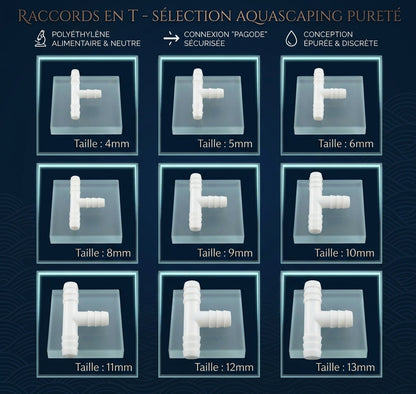 Raccords en T "Pagode" Blancs — Connexions Tuyauterie & CO2