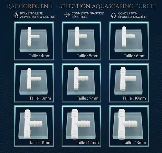 Raccords en T "Pagode" Blancs — Connexions Tuyauterie & CO2