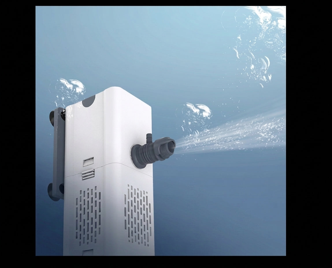 Pompe de filtration 3-en-1 pour aquarium d'eau douce (Circulation, Filtration & Oxygénation)