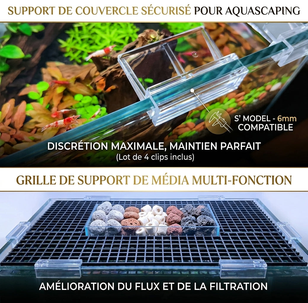 Supports Acrylique pour Couvercle en Verre — Modèle Transparent