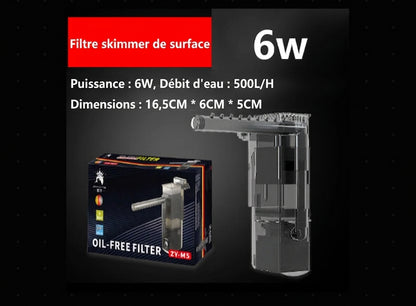 Pompe de filtration 3-en-1 pour aquarium d'eau douce (Circulation, Filtration & Oxygénation)