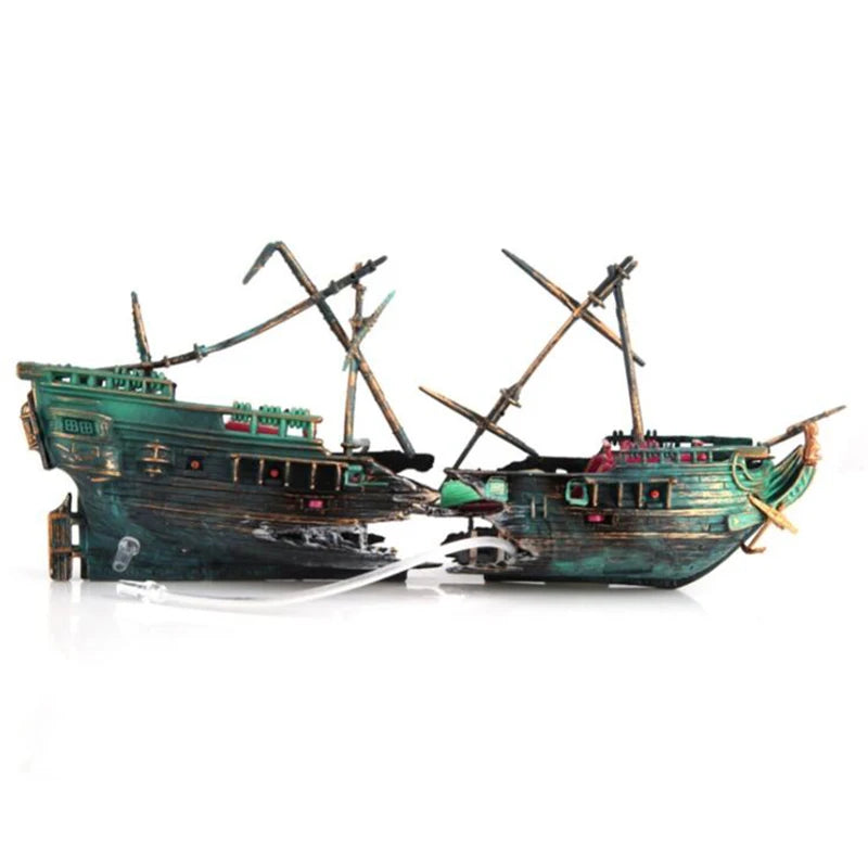 Décor Épave de Bateau pour Aquarium — Épave Fendue Grand Format