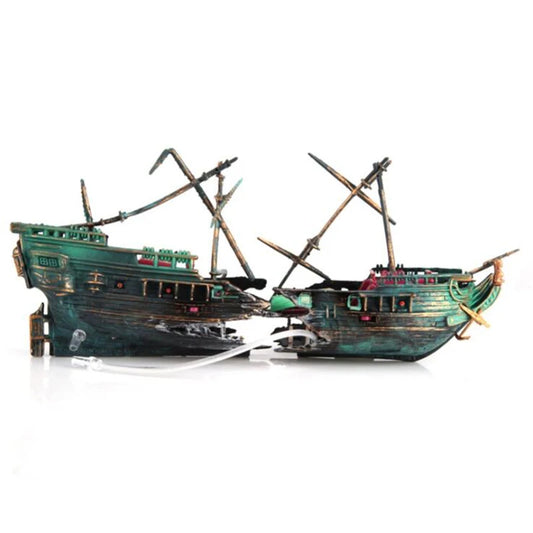 Décor Épave de Bateau pour Aquarium — Épave Fendue Grand Format