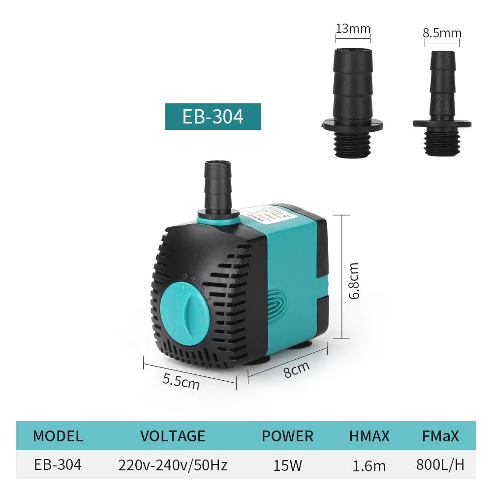 Pompe Submersible de Bassin Économe — Cascade & Filtration (3W à 60W)