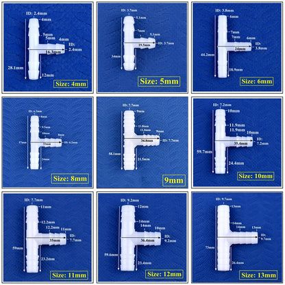 Raccords en T "Pagode" Blancs — Connexions Tuyauterie & CO2