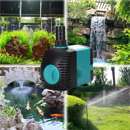Pompe Submersible de Bassin Économe — Cascade & Filtration (3W à 60W)