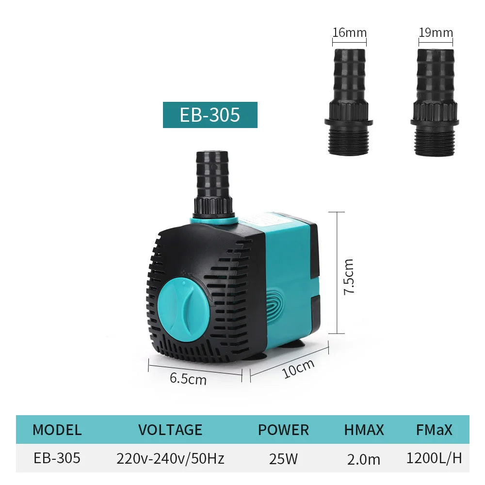 Pompe Submersible de Bassin Économe — Cascade & Filtration (3W à 60W)
