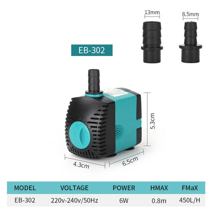 Pompe Submersible de Bassin Économe — Cascade & Filtration (3W à 60W)
