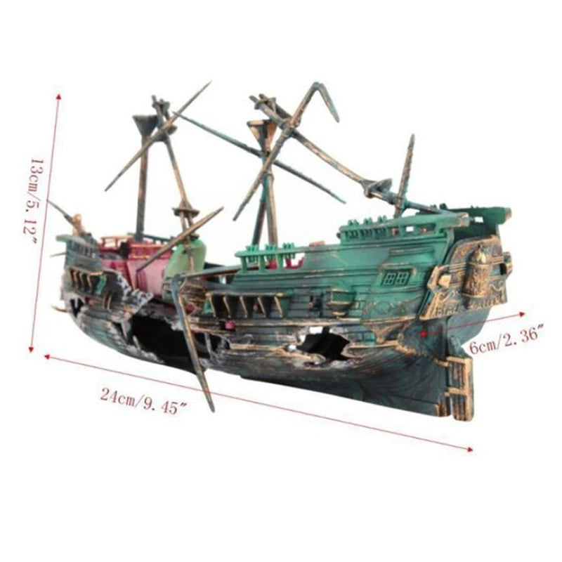 Décor Épave de Bateau pour Aquarium — Épave Fendue Grand Format