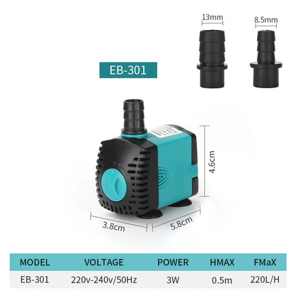 Pompe Submersible de Bassin Économe — Cascade & Filtration (3W à 60W)