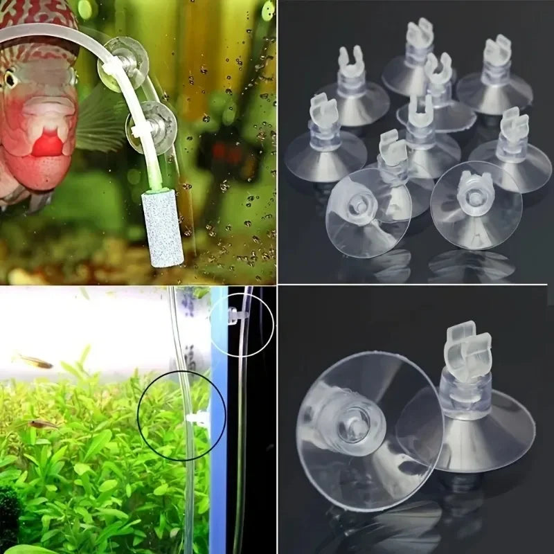 Lot de ventouses transparentes en PVC pour tuyaux d'aquarium et pompe à oxygène (disponible en pack de 5 ou 10 pièces)
